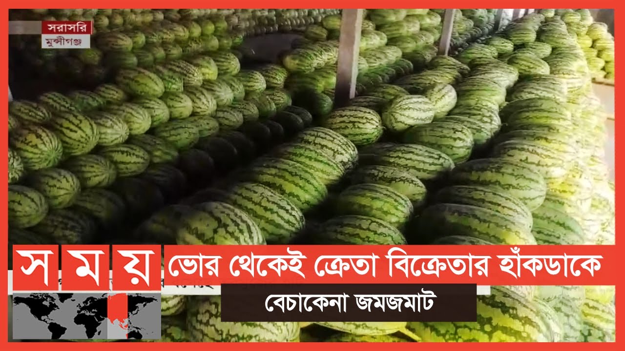 মুন্সিগঞ্জের মুক্তারপুরে বসেছে তরমুজের হাট | Watermelon | Munshiganj News | SomoyTV