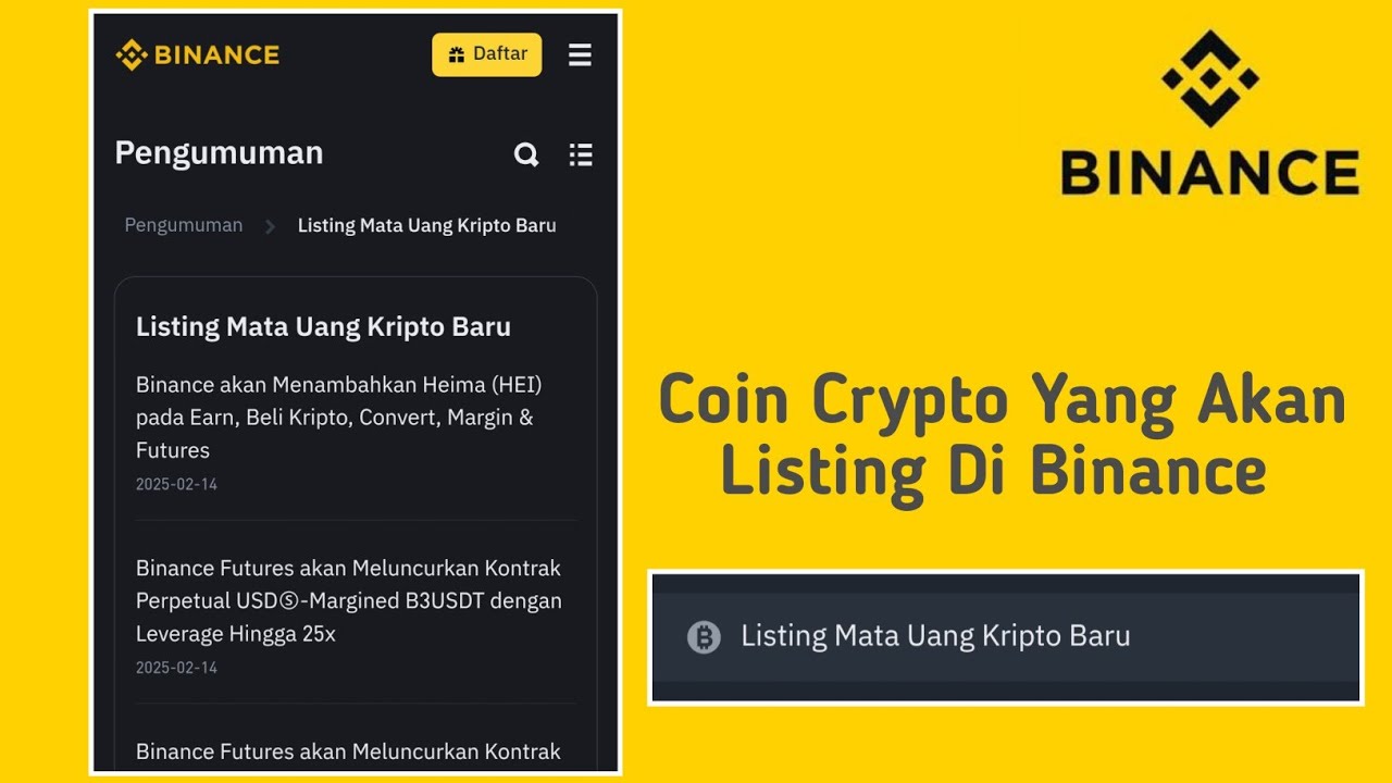 Cara Melihat Koin Yang Akan Listing Di Binance