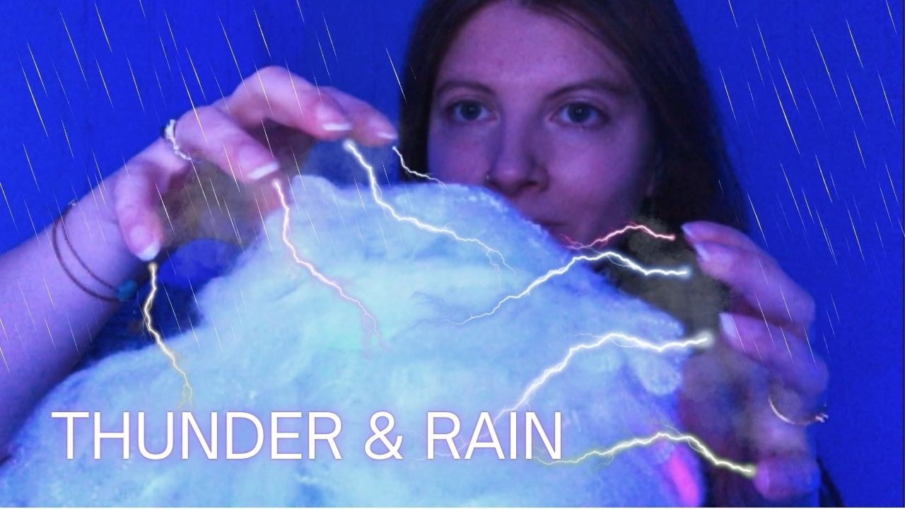 ASMR⚡️Orage Relaxant - Scratching sur Coton & Pluie Naturelle pour t’Endormir (Chuchotements) ⛈️ 🌙 💤