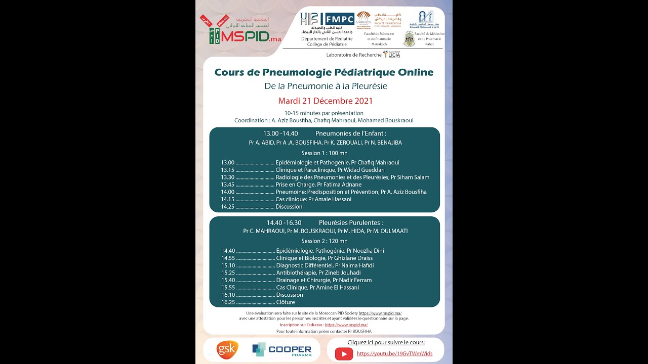 Cours de Pneumologie Pédiatrique - De la Pneumonie à la Pleurésie