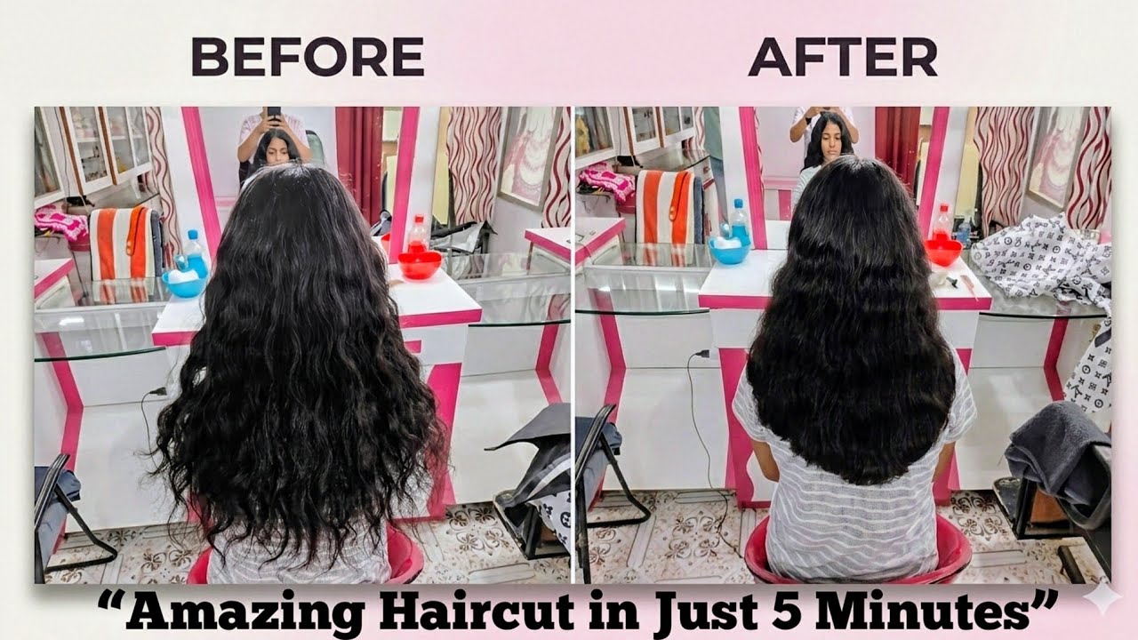 Curly Hair U Shape Cutting for Indian Girl | Curly Hair Hairstyles for Girls | Salon Style Haircut