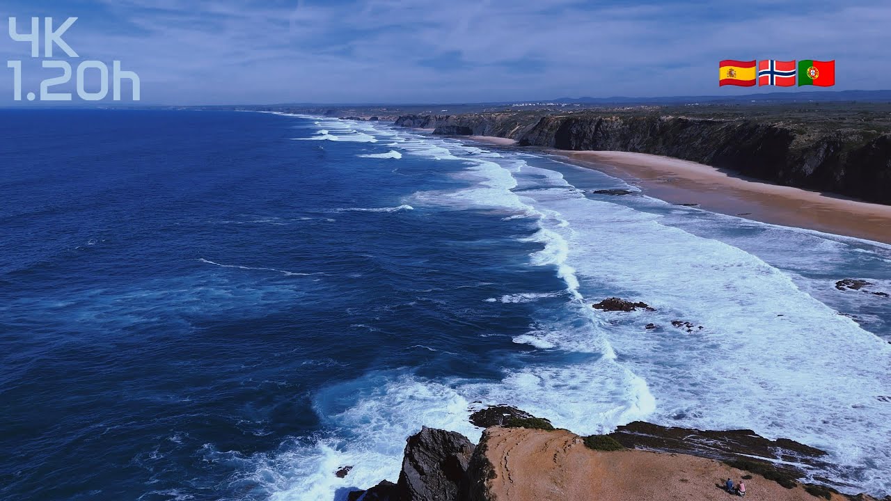 4K Drone Relaxation | Stunning Ocean Views from Norway, Spain & Portugal &ndash; 80 Minutes of Calm Music