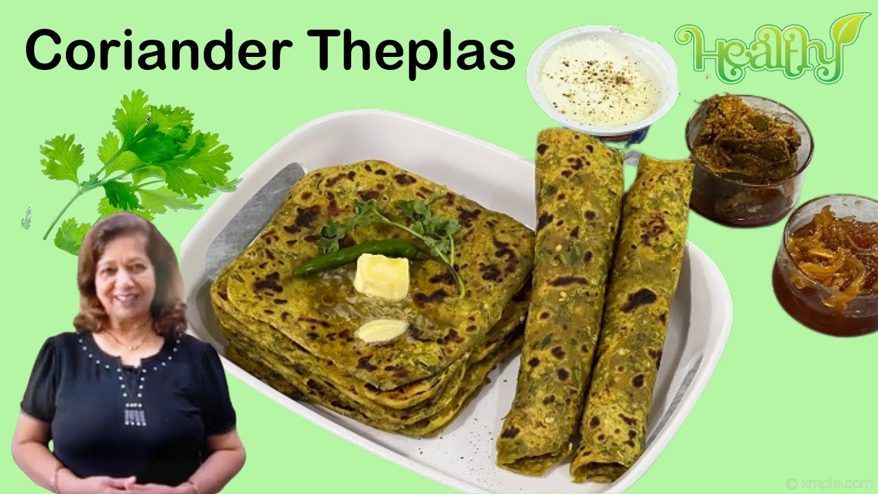 Coriander Thepla | Hare Dhaniye Ka Thepla | Indian Flat Bread with Coriander Leaves & Spices