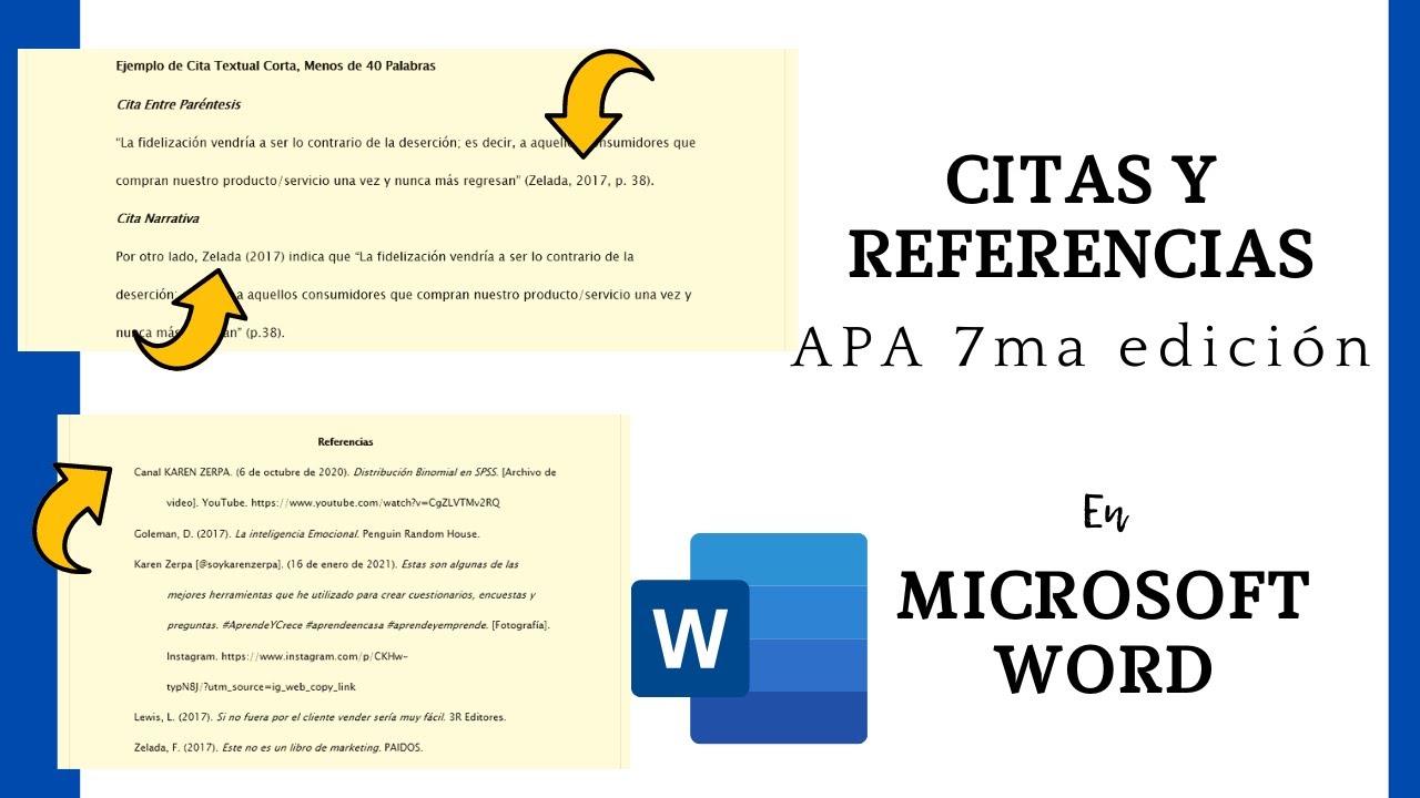 CITAS Y REFERENCIAS con normas APA 7ma edición en MICROSOFT WORD