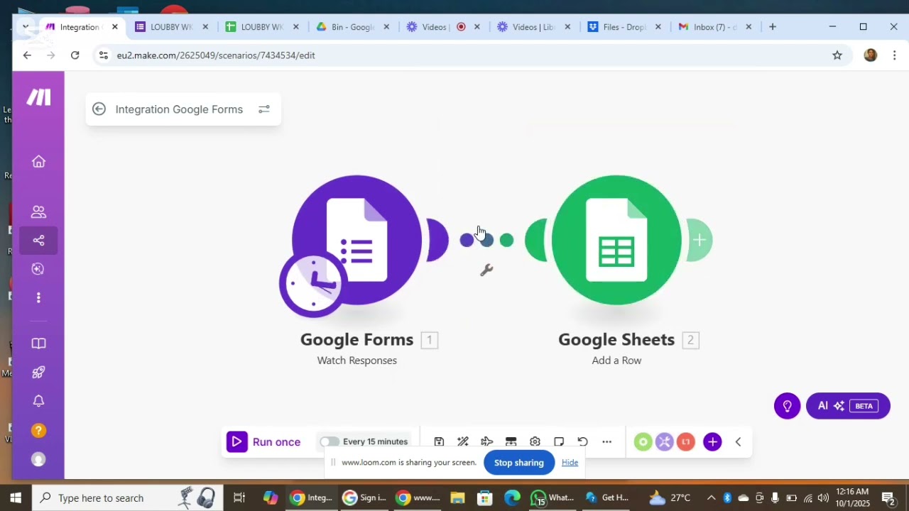 Google Form Automation Tutorial | Connect Google Forms to Google Sheets Using Make.com