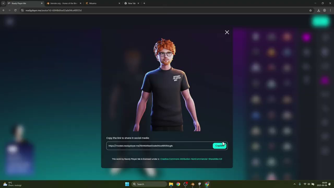 Convert readyplayer.me character to fbx and use in Unity and Mixamo.