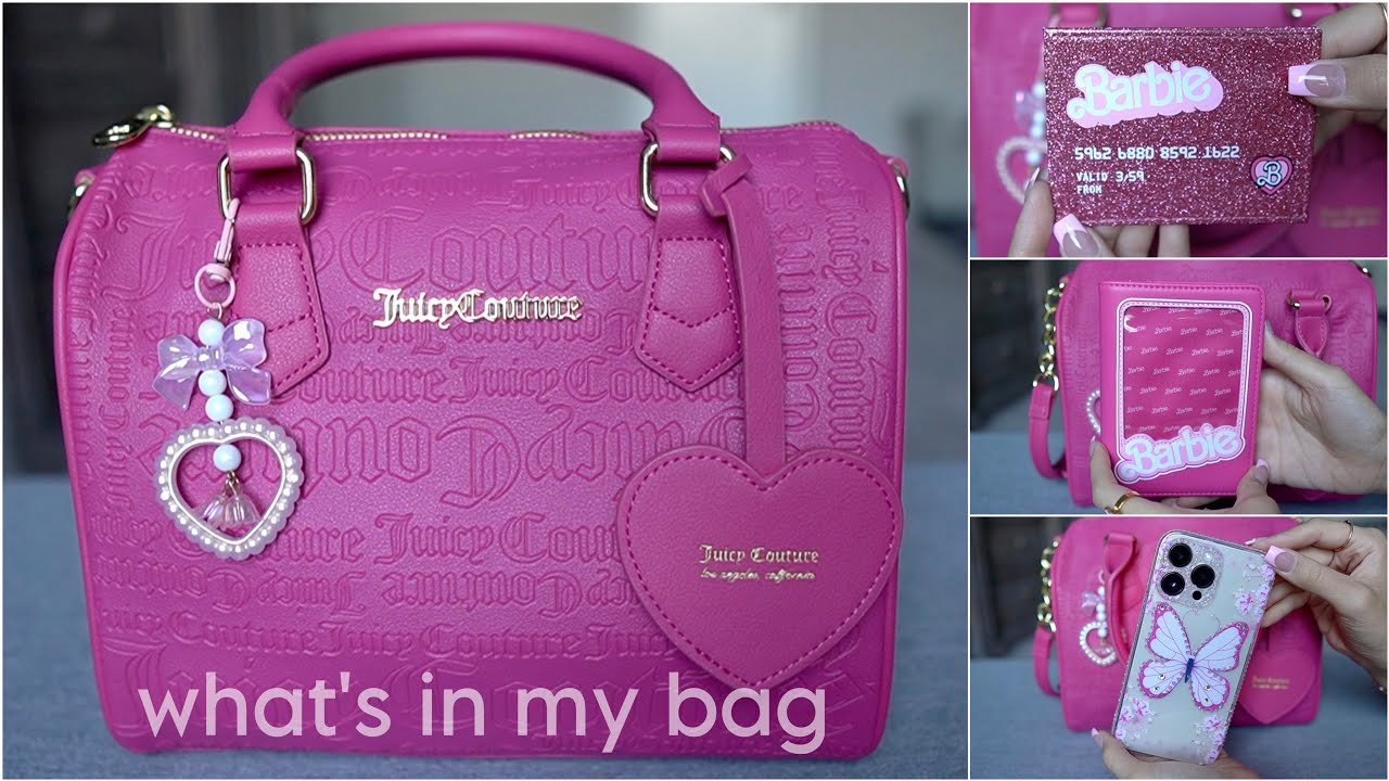 what's in my Raspberry Juicy Couture Speedy :) BARBIE 💗