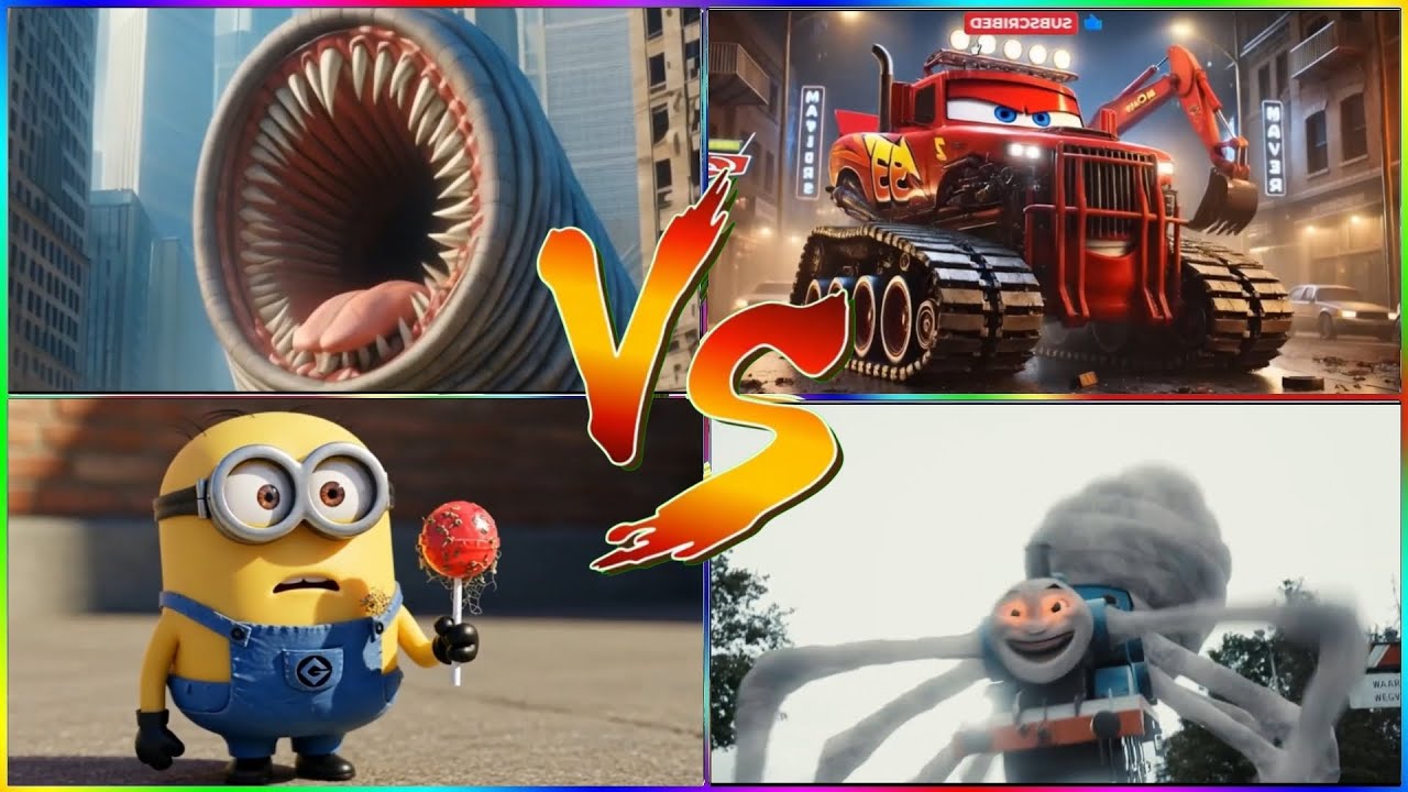 ❓🏆 WHO WINS?! 😱💥 | 🔴 CURSED THOMAS 🆚 🟡 MCQUEEN EXCAVATOR MONSTER 🆚 🔵 MINIONS.EXE 🆚 🟢 EROSIAN WORM 🔥👹