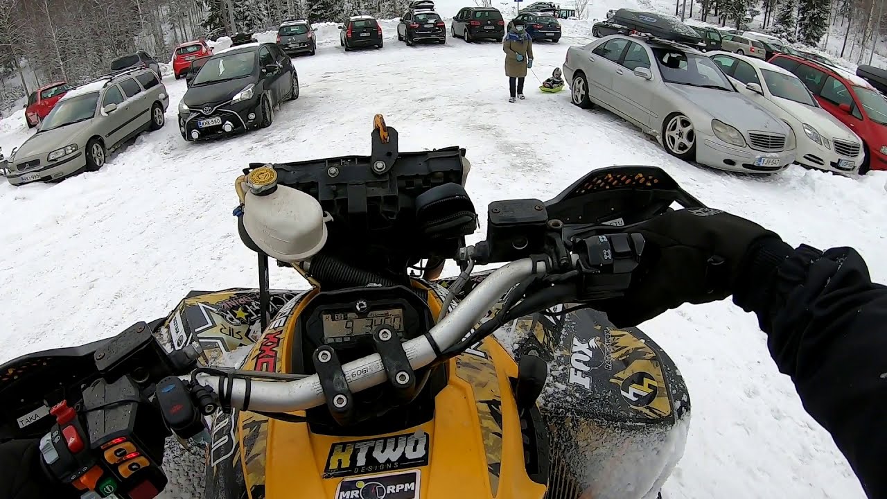 Canam Renegade Apache tracks MAX Speed at wet snow 