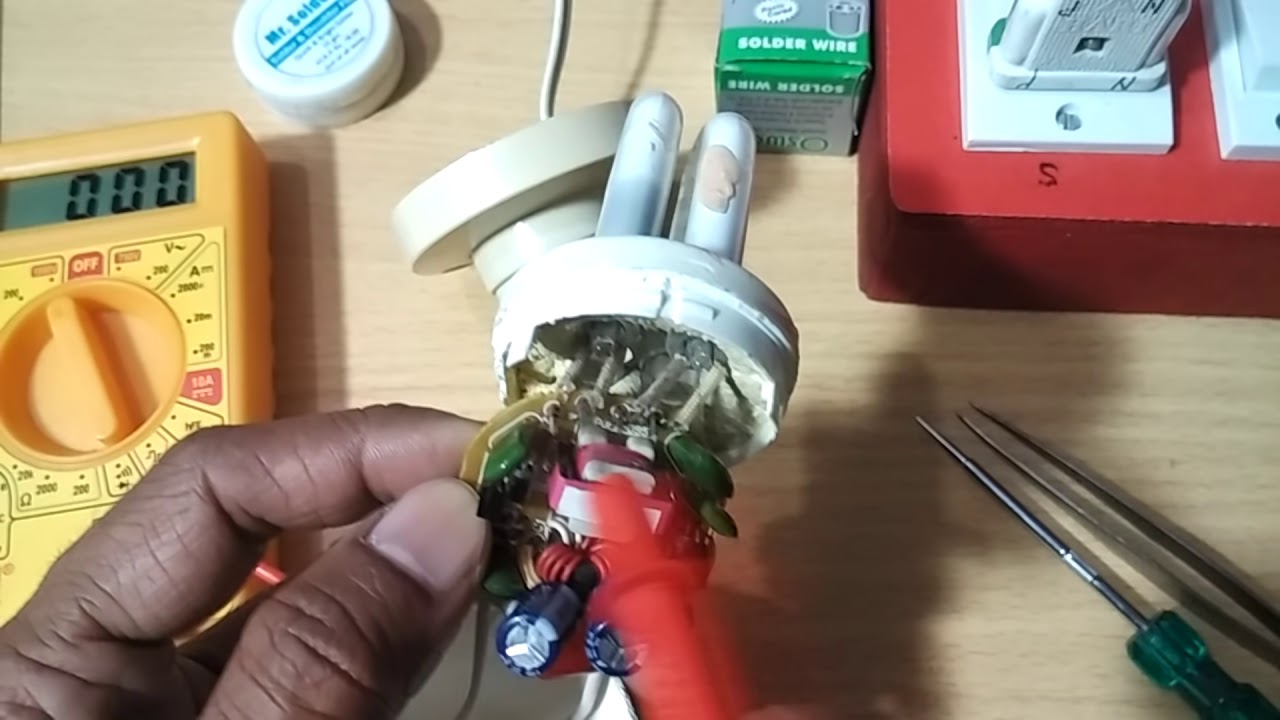 CFL Bulb Repair/How to repair CFL Light Bulb using Digital Multimeter