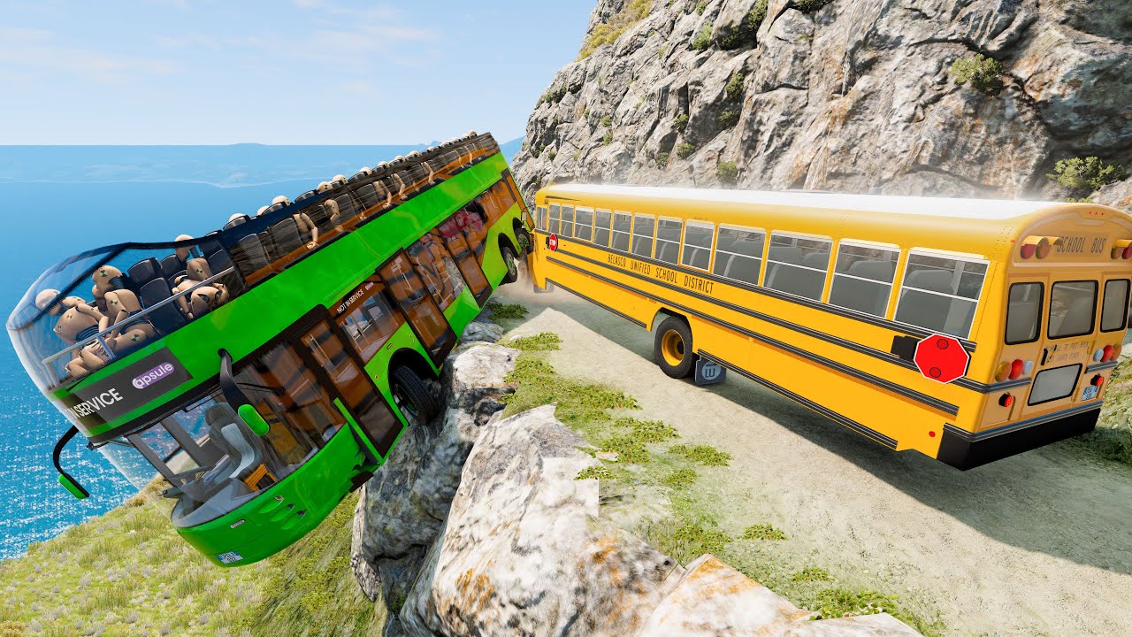 Cars vs Cliff Roads #4 | BeamNG Drive | Vehicle Destruction Physics