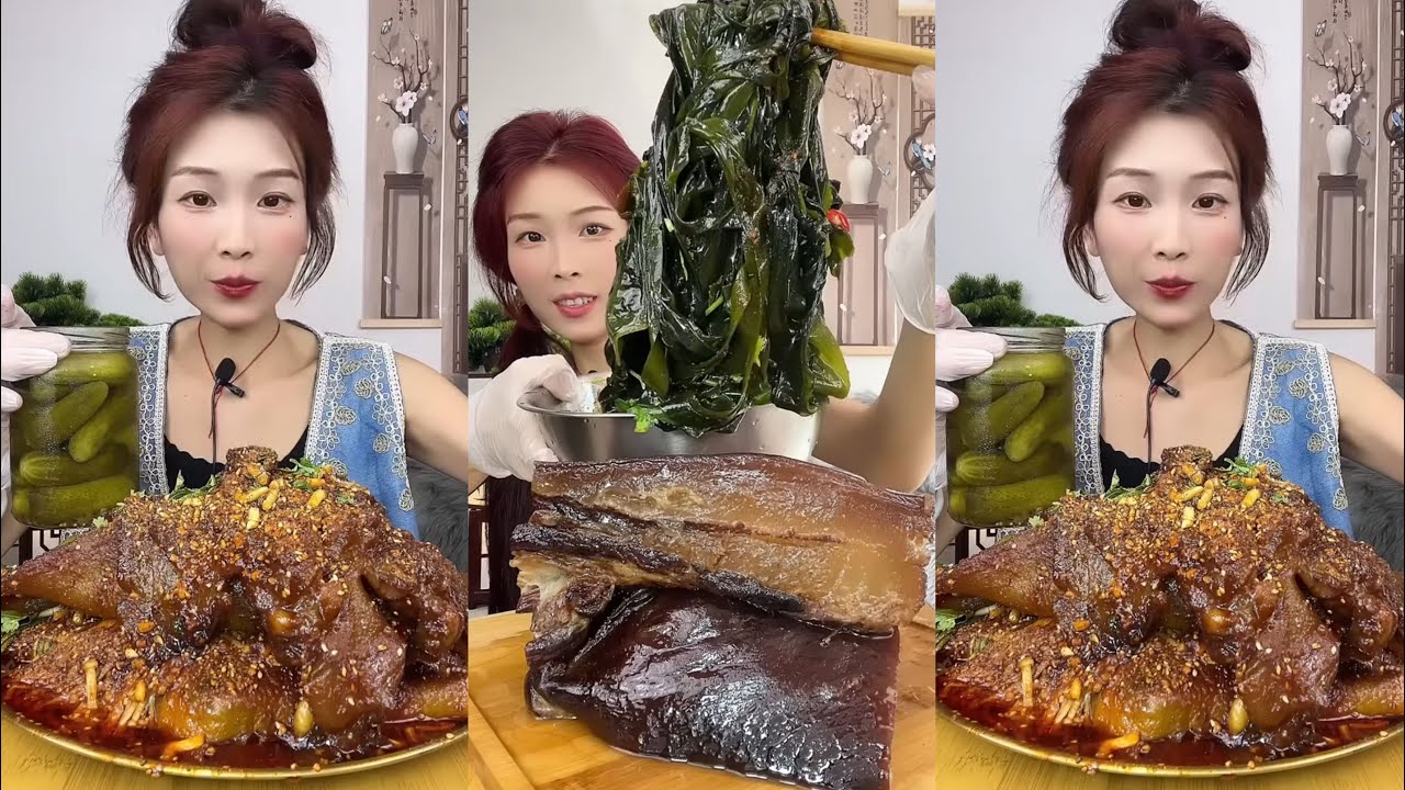 [ASMR] [MUKBANG] 紅燒肉GIANT PORK BELLY MUKBANG SHOW EATING SHOW #asmr #eatingshow #mukbang #food