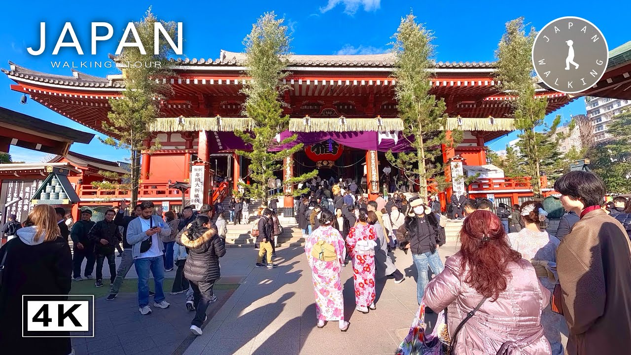 Japan New Year Walk from Ueno to Asakusa | Japan Walking Tour【4K | 60fps】