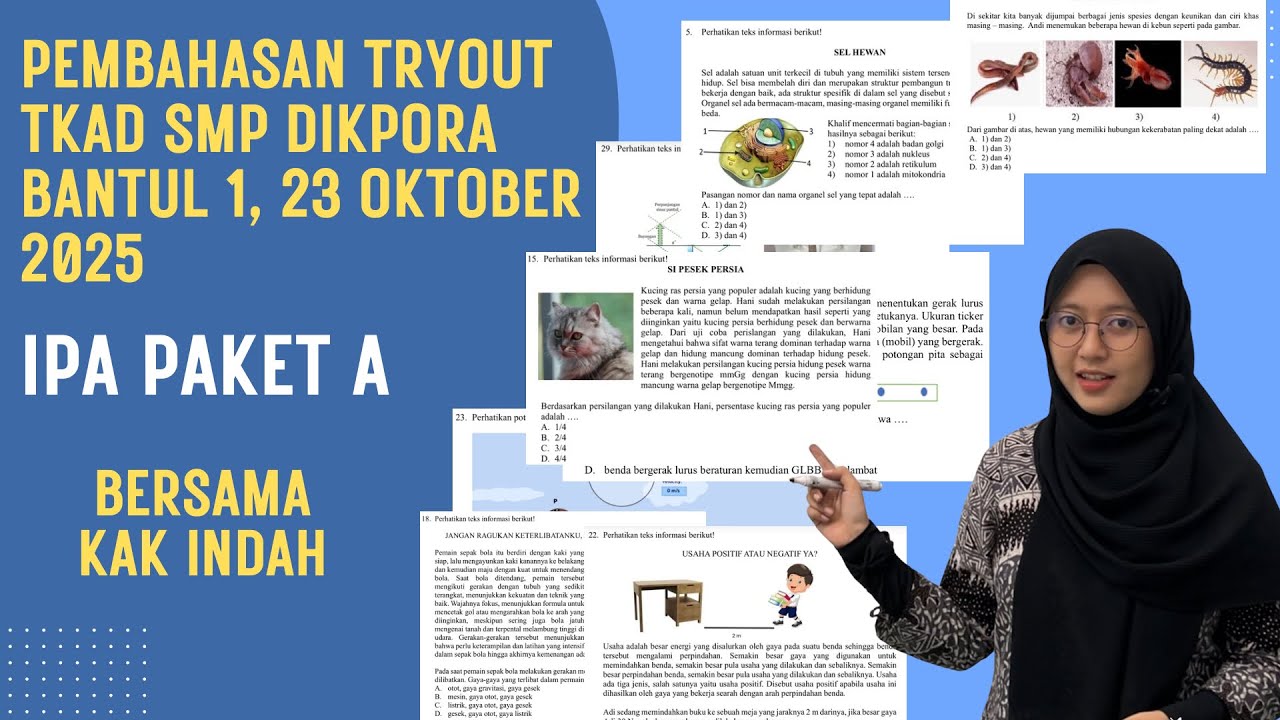 🔥 Pembahasan Soal Tryout TKAD DIKPORA BANTUL 1 SMP 2025 | IPA Lengkap & Mudah Dipahami! 🔥
