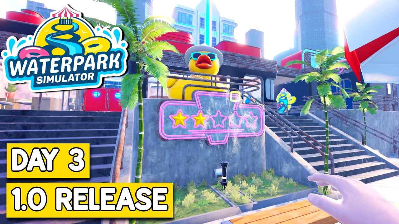 Reaching For The STARS In Waterpark Simulator 1.0 - Day 3 (Hard Mode)