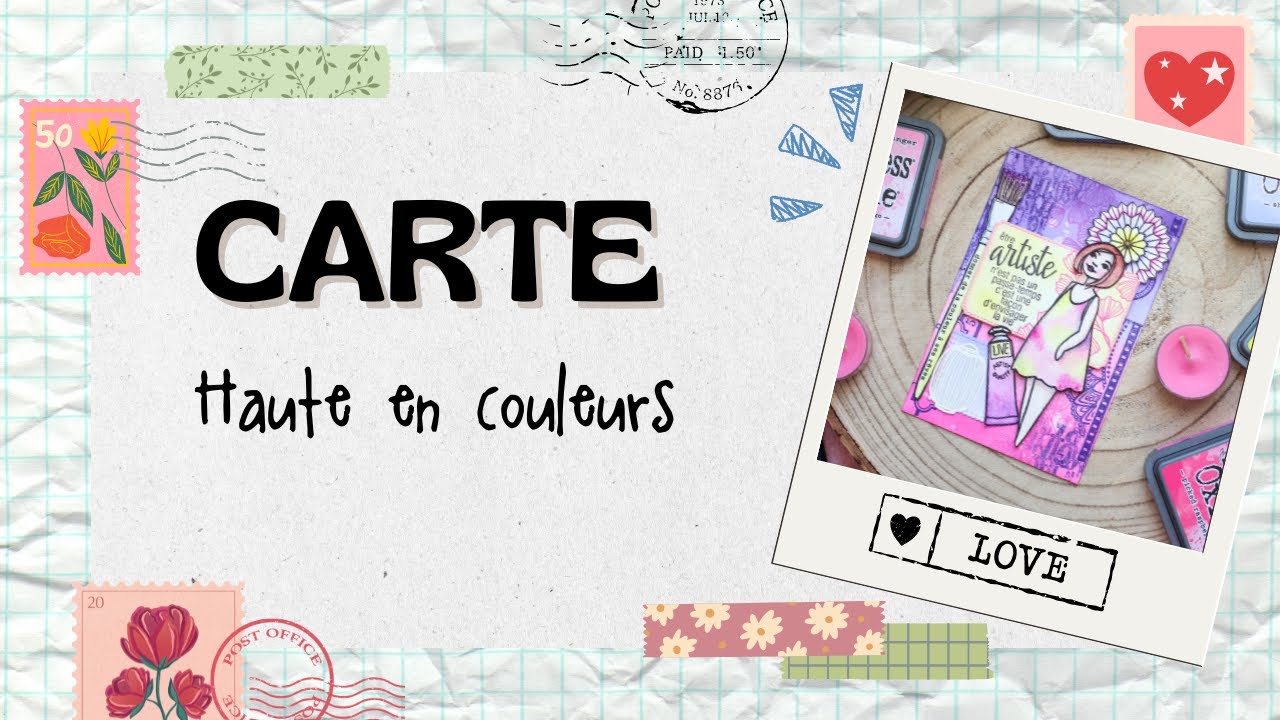 Carte postale coloré !!! (échange dans groupe inspiration créative)