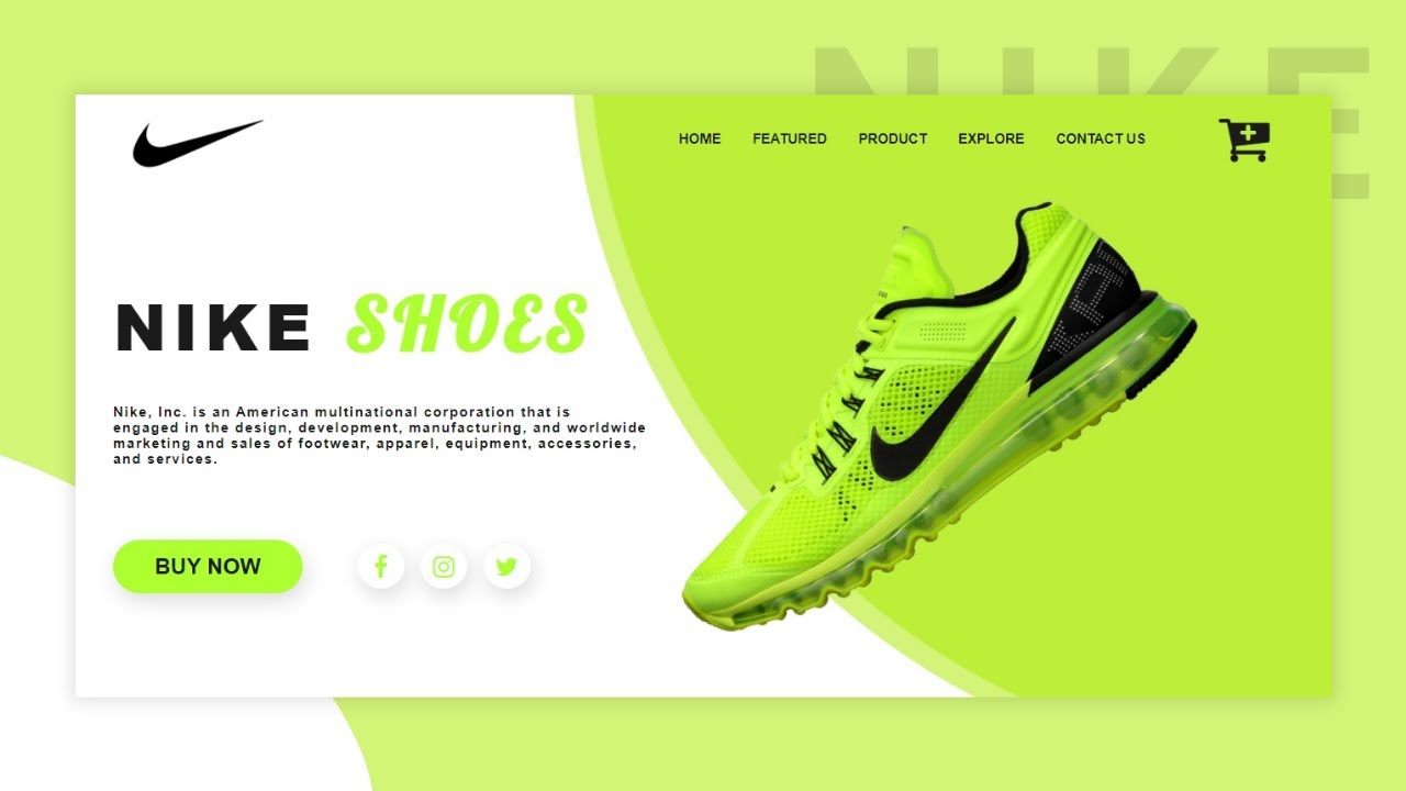 Beautiful Nike Shoe Landing Page Using Only HTML & CSS