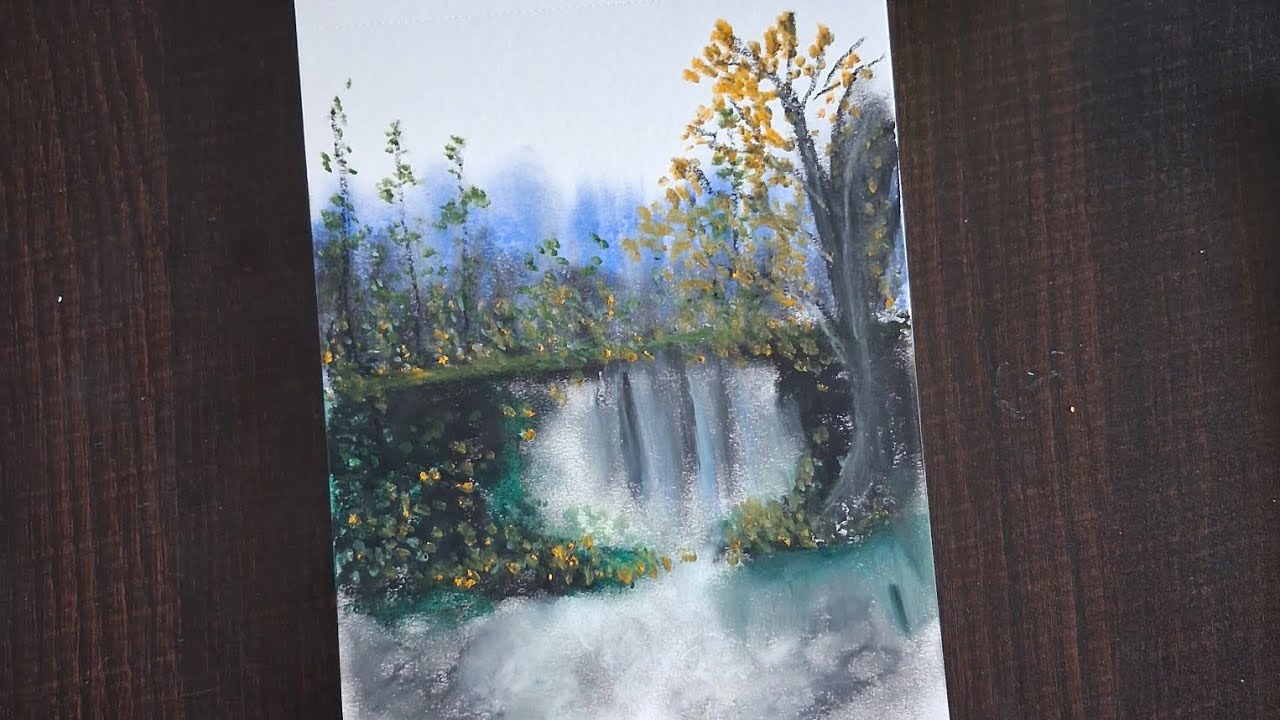 ✨️Relaxing painting🌸#easypanting #artandcraft#acraart  #naturelandscape #landscapeart #sketch#art