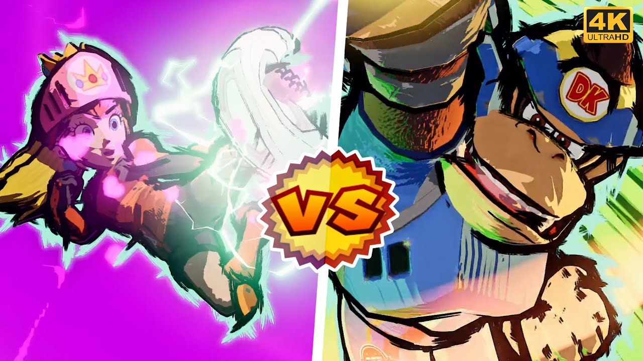 Peach Vs. Donkey Kong - Mario Strikers: Battle League ⁴ᴷ