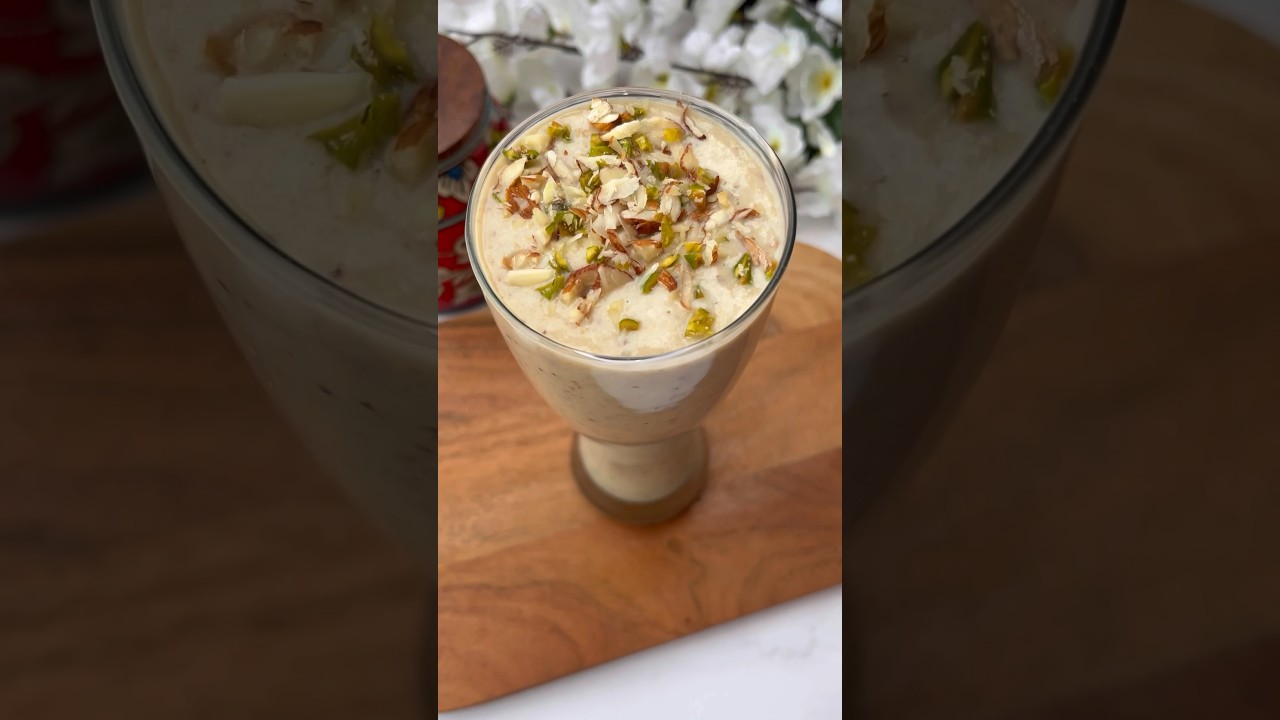 Banana Dry Fruits Milkshake For Summer 😍 #shorts #milkshake #viral #youtubeshorts
