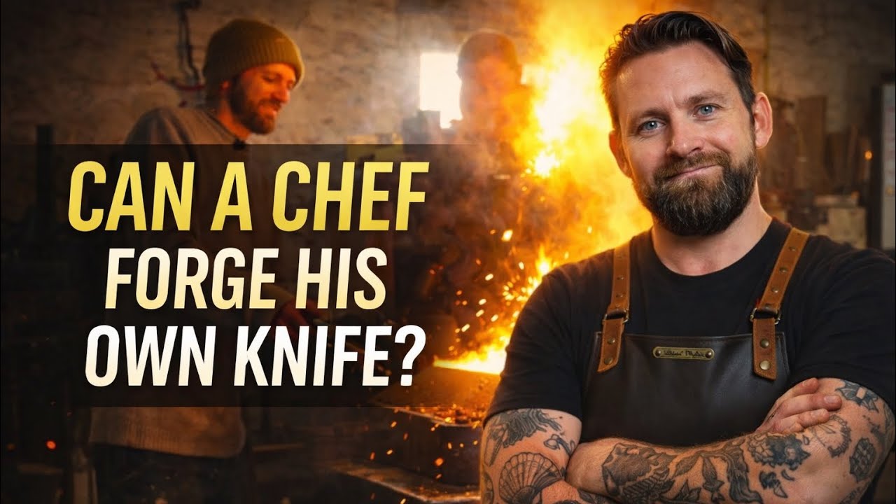 Making A Cooks knife in 1 Day, with A BBC Great British Menu Contestant