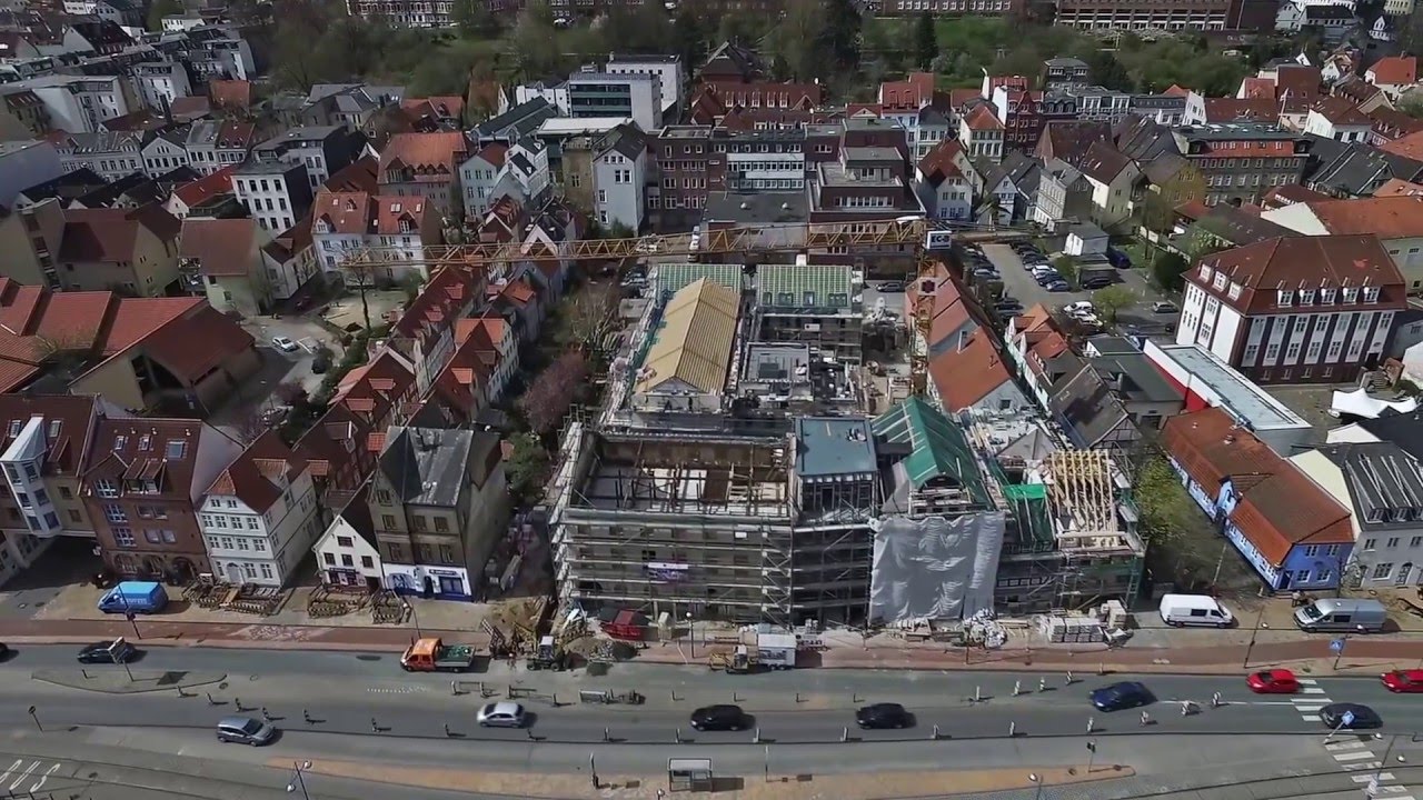 Drohnenflug zur Bauphase – Hotel Hafen Flensburg