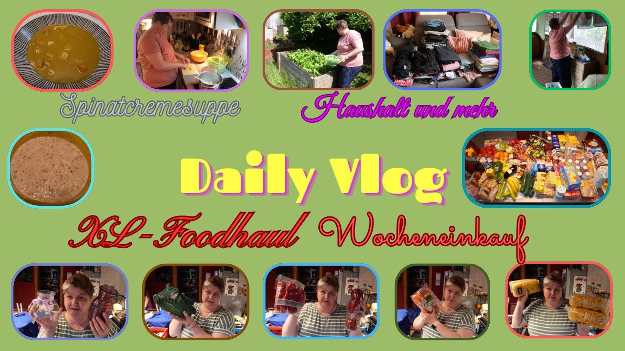 Daily Vlog / Spinatcremesuppe und Kirschquark / Haushalt / XL-Foodhaul / Mamaalltag