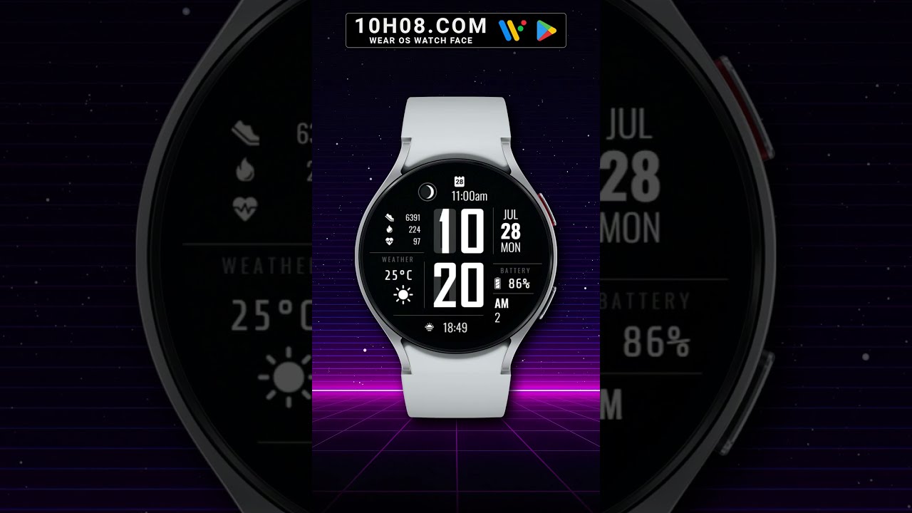 ⌚️ Watch face 10h08.com #56 #wearos #wearoswatchface #watchface #watchfaces #galaxywatch4