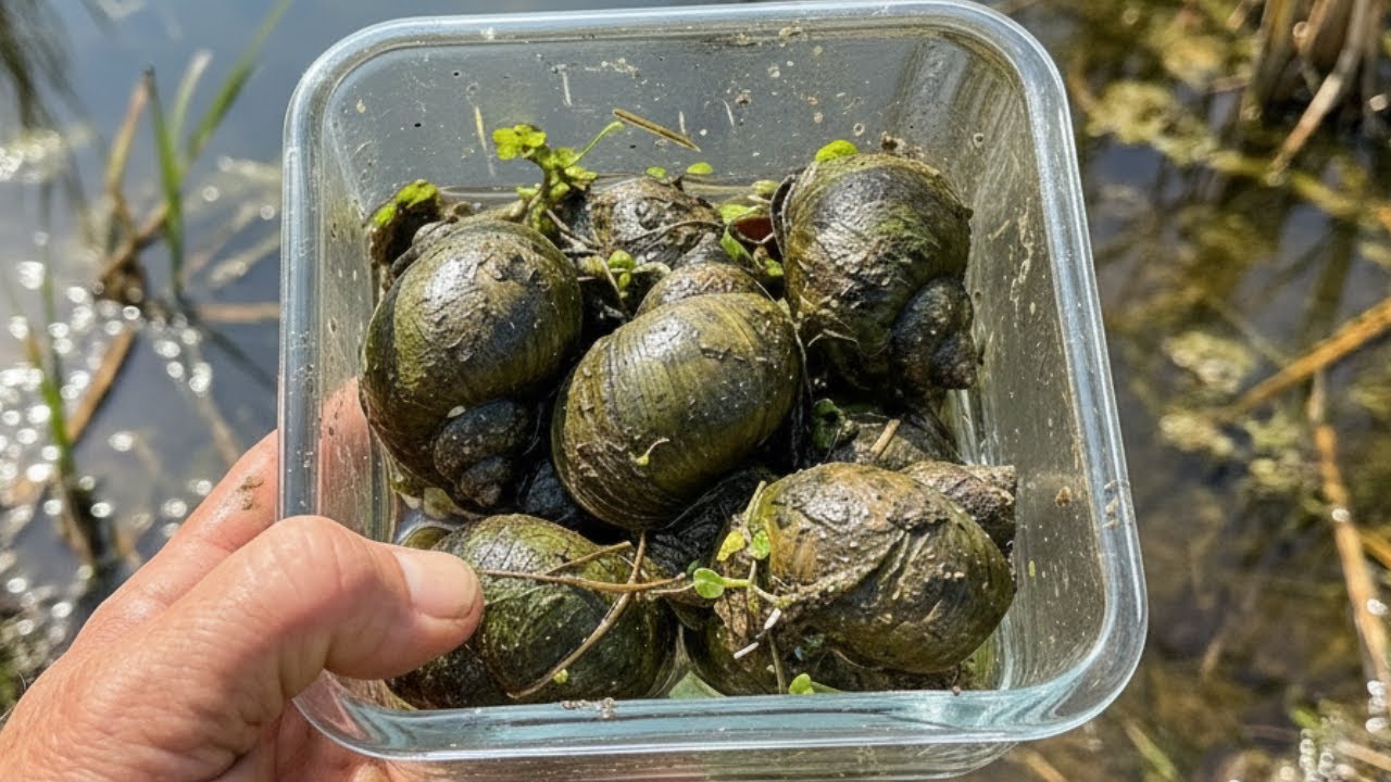 Wow! Catching GIANT Wild Snails in the Pond 😱 | So Many Snails! #naturelovers  #nature #snail #vlog