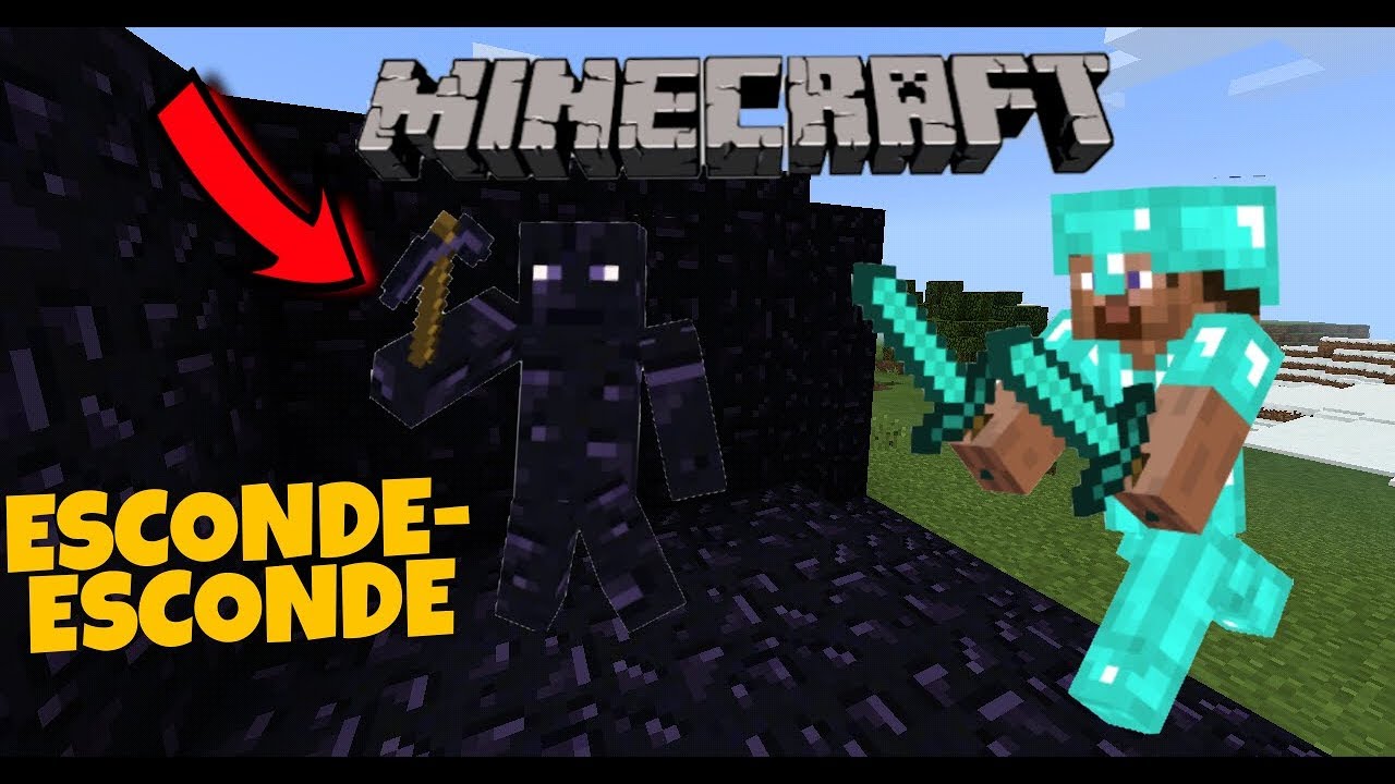 Minecraft Esconde-Esconde/Disfarce de Obsidiana !!! Estevão, Milla e Milly