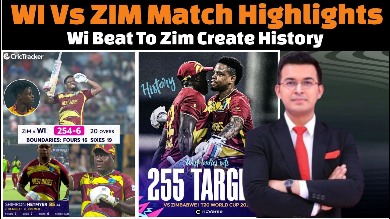 West Indies Vs Zimbabwe Match Highlights / Wi Vs Zim Match Highlights.