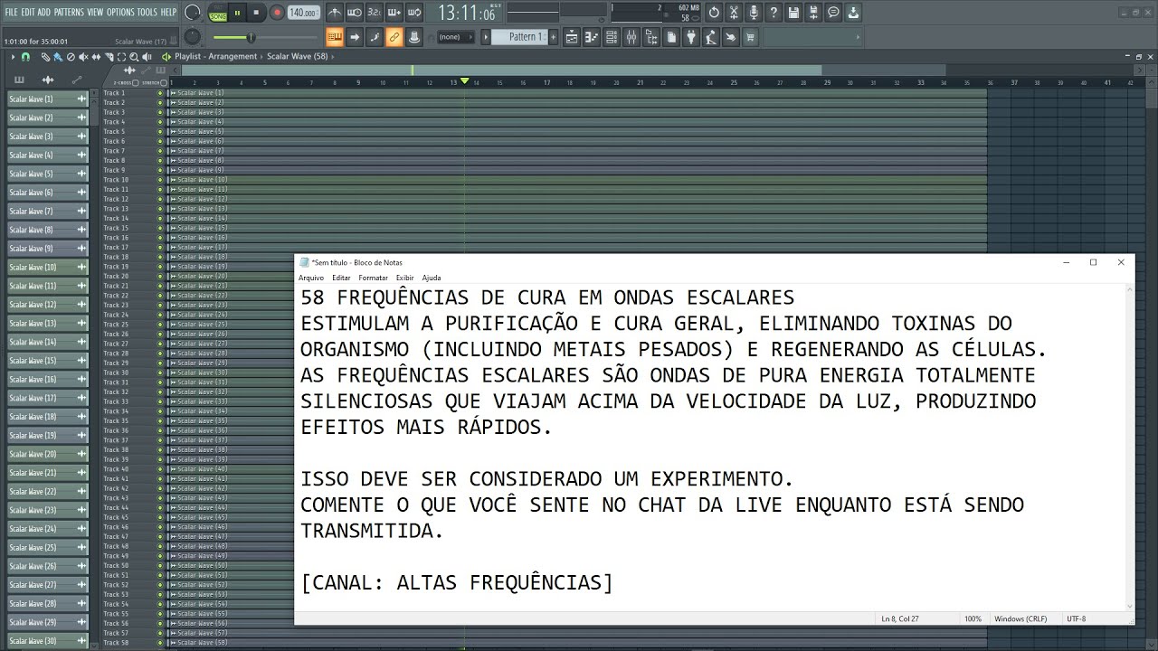 CURA SILENCIOSA: 58 FREQU&Ecirc;NCIAS EM ONDAS ESCALARES | CANAL: ALTAS FREQU&Ecirc;NCIAS