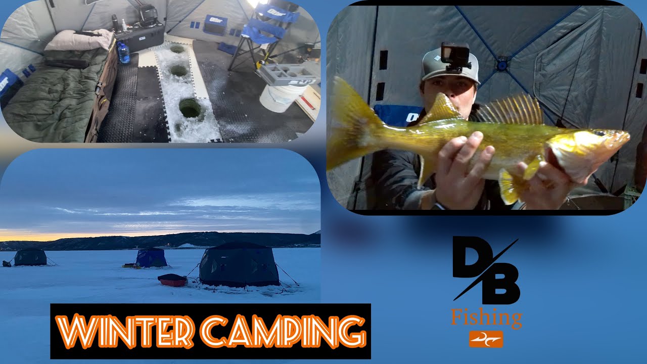 Winter Camping on The Ice | FISH All NIGHT LONG! | Crooked Lake, SK (Part 1)