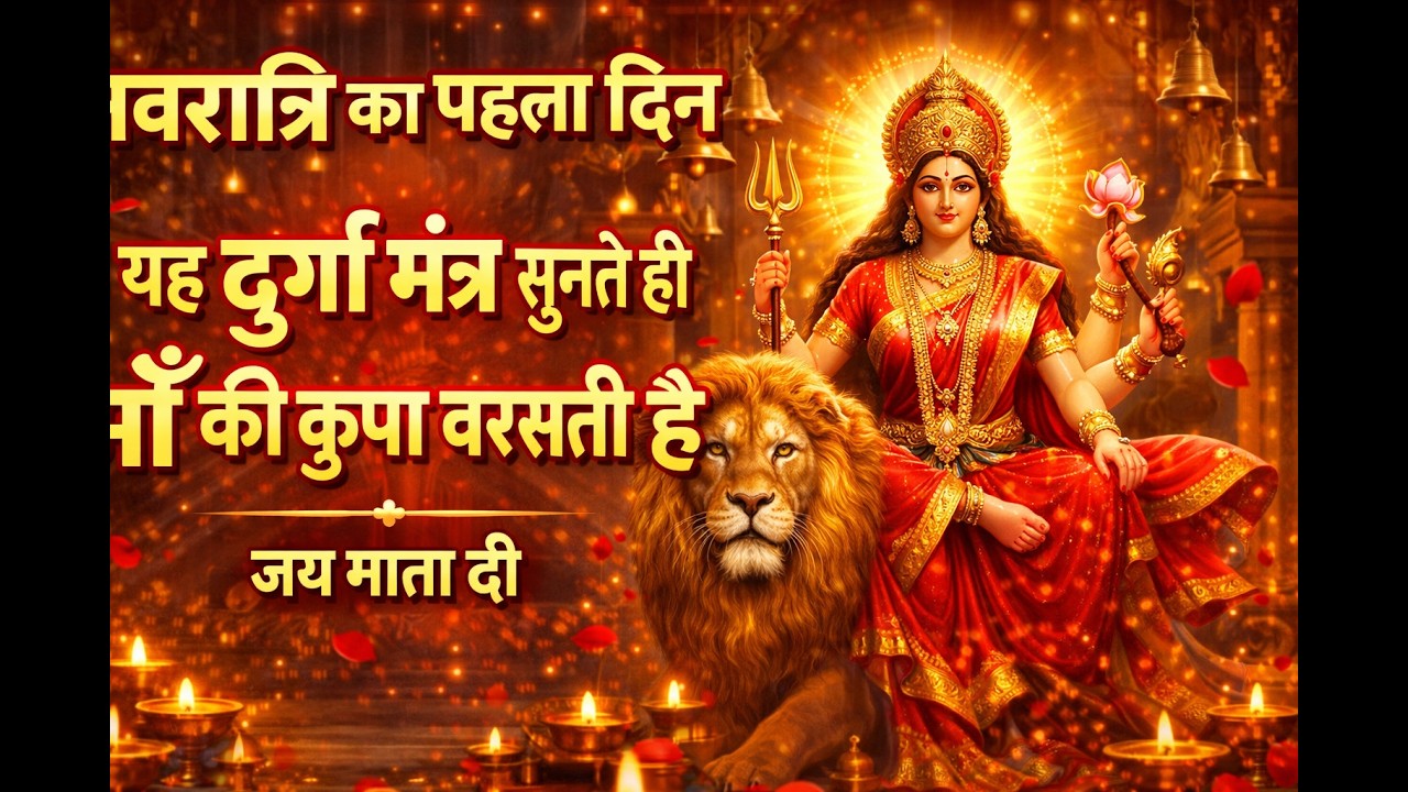 नवरात्रि का पहला दिन 🔱 यह दुर्गा मंत्र सुनते ही माँ की कृपा बरसती है 🌺🙏 जय माता दी ✨ #navratri