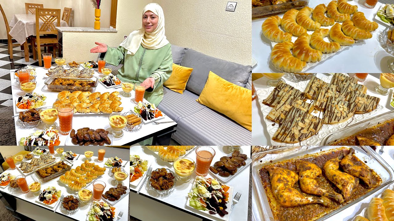 جبتليك طبيلةمتنوعة فطور رمضان 🌙 كلشي سهل وسريع واقتصادي كرواصة مالحة وكريب طاوة دجاج وسلطة متنوعة