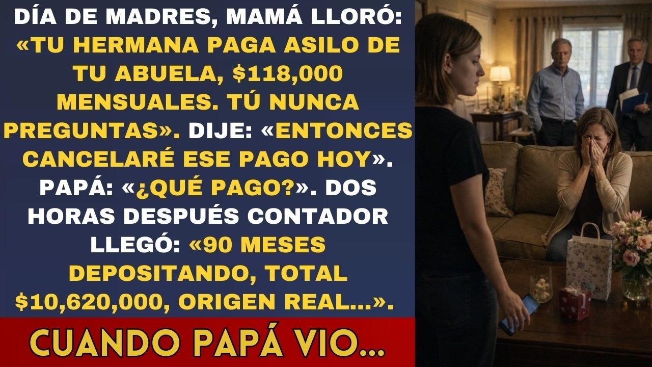 Mi mamá lloró «Tu hermana paga tu abuela, tú nunca preguntas» El contador «Transferencias