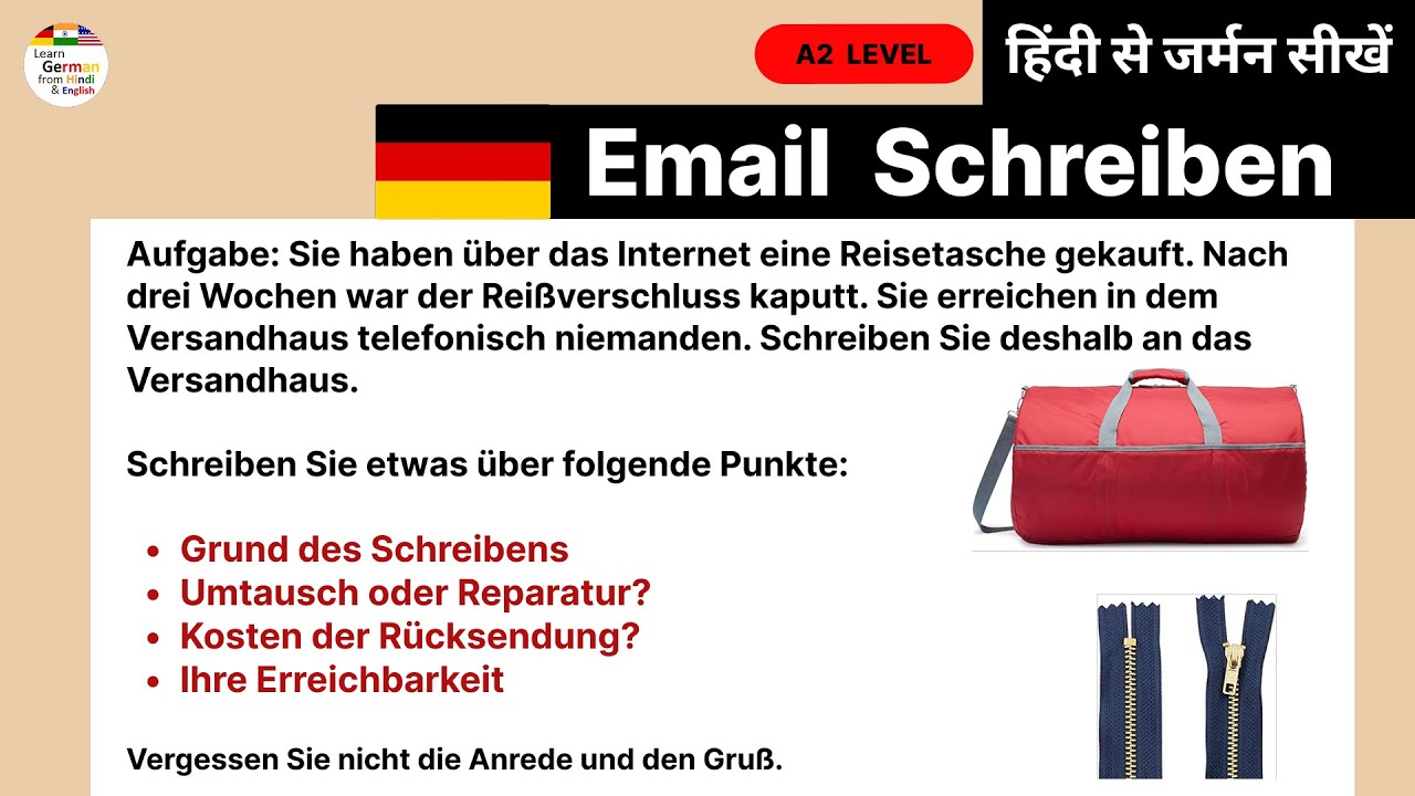 Brief Schreiben - Goethe A2 Level 
