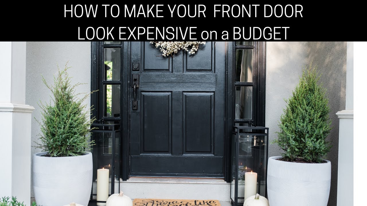 EXTREME FRONT DOOR MAKEOVER  on a budget + Modern FALL Porch Decor