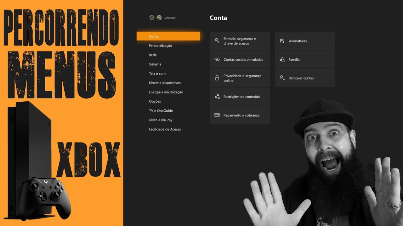 Xbox One X - Percorrendo Todos os Menus de Configuração