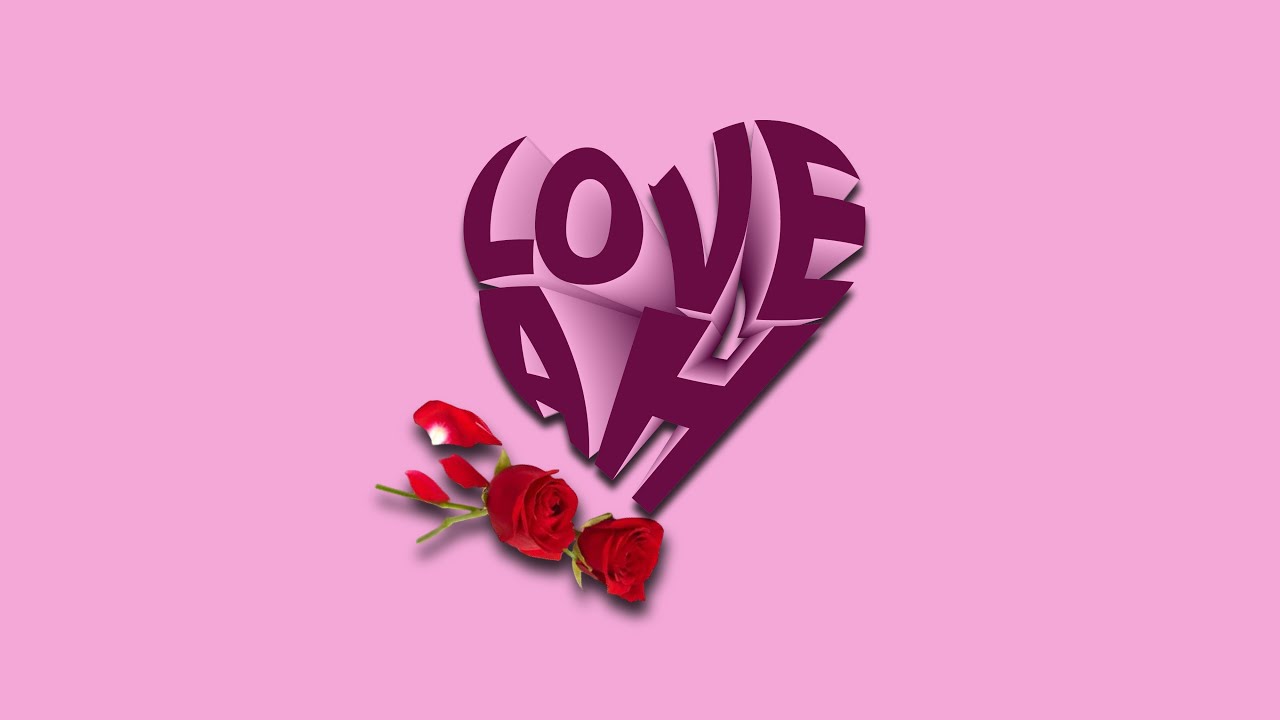 How to Make 3D Heart Text Design 