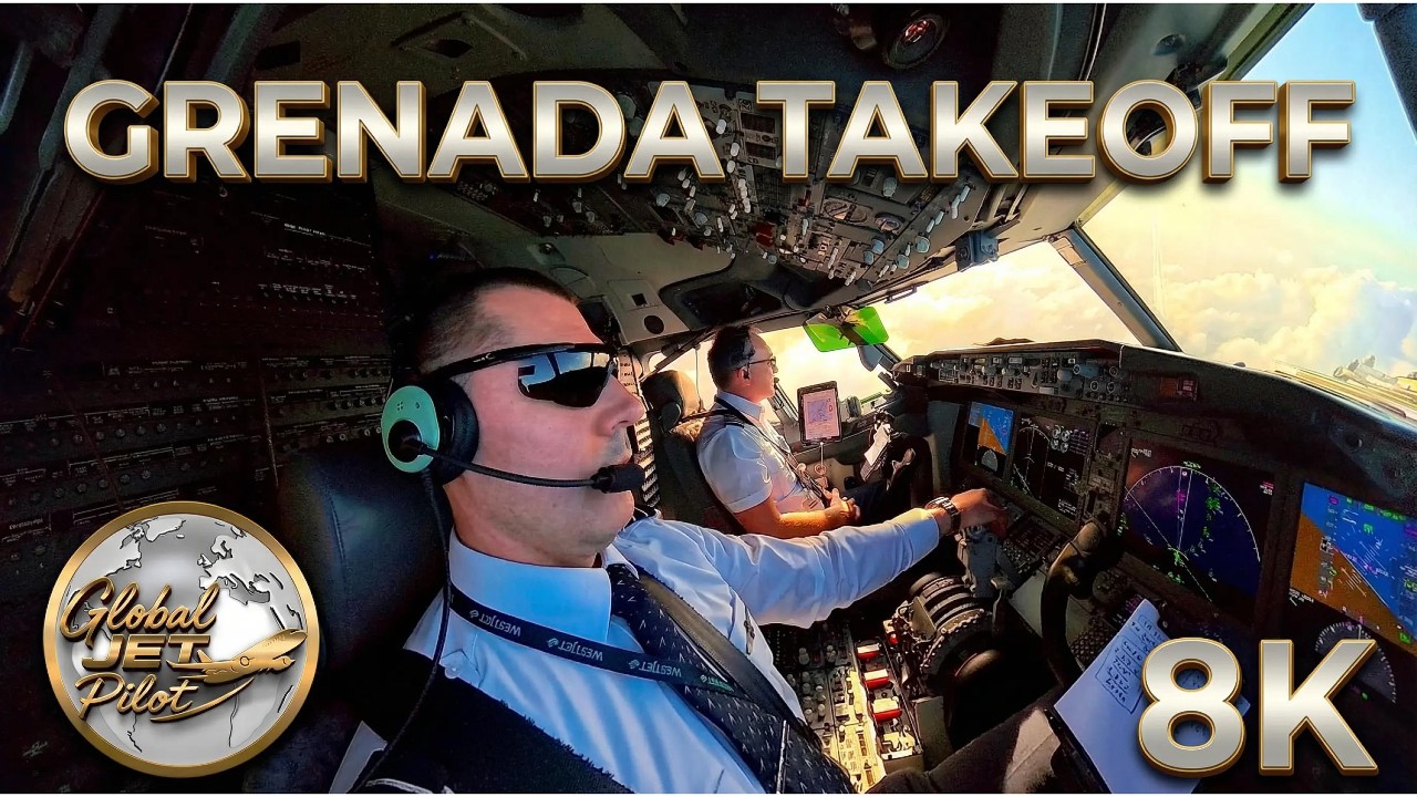 737 MAX Takeoff from Grenada | Epic 8K Real-Time Cockpit POV