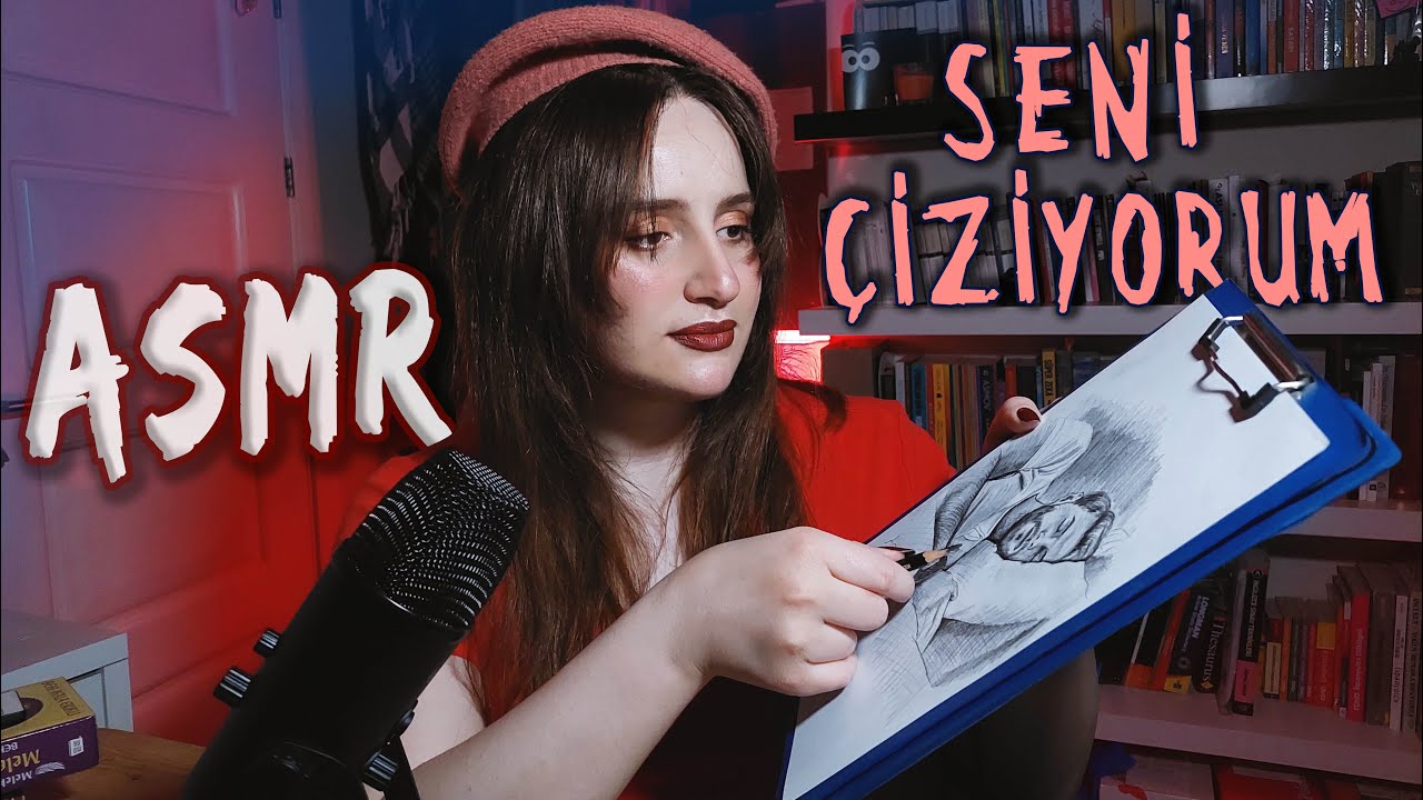 ASMR Roleplay | Resmini Çiziyorum | Sakinleştiren Kalem ve Ateş Sesleri ✏️ 🔥 Karakalem | Türkçe ASMR