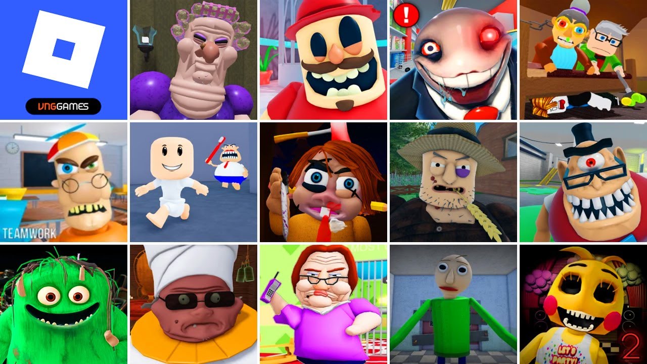 Roblox, GRUMPY GRAN, Escape the Petshop, Escape Mr Yummy's Supermarket, TEAM DENTIST, MR. STINKY ...