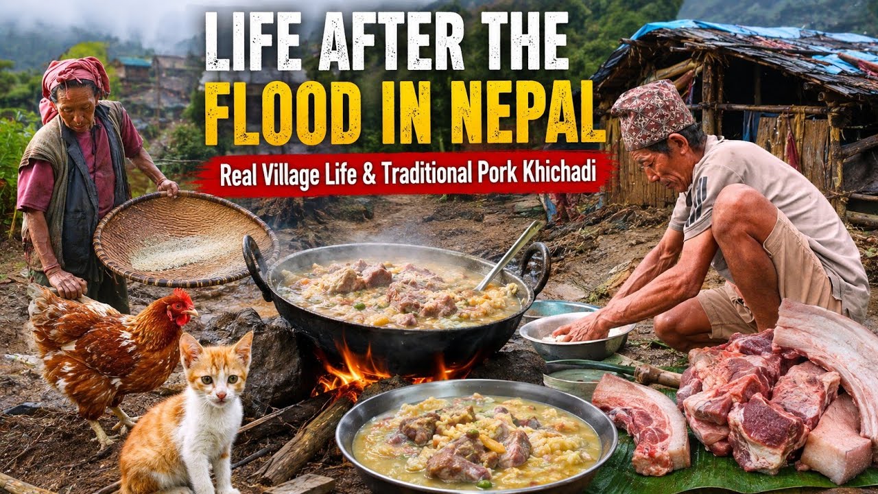 After the Flood, Life Goes On | Remote Nepal Village Life & Traditional Pork Khichadi