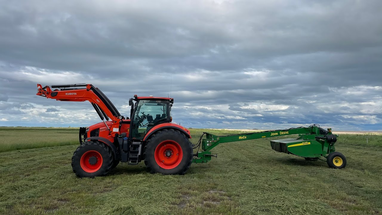 Cutting hay! We had a breakdown..