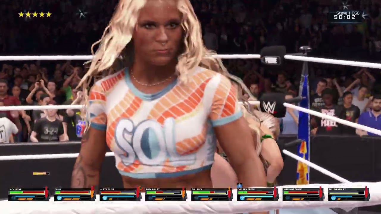 WWE 2K25_8 women elimination match pin or submission.
