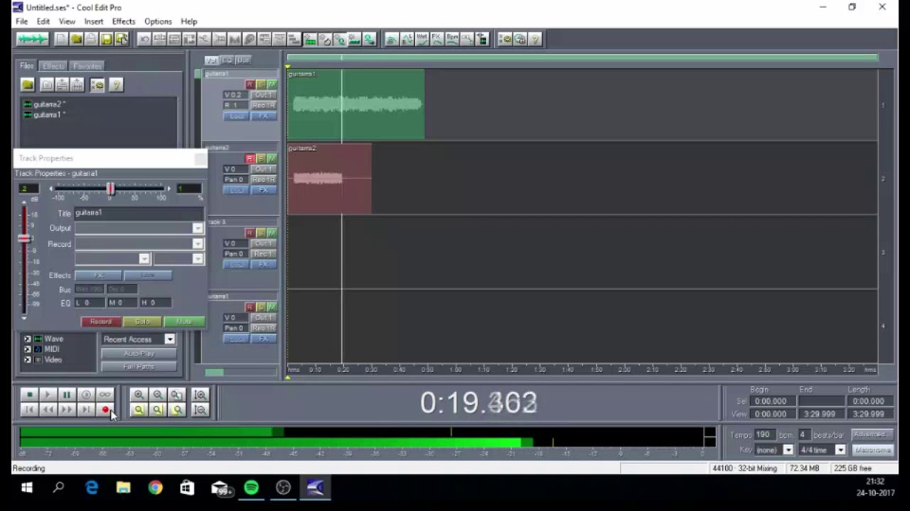 Como grabar multipistas o multitrack en Cool Edit