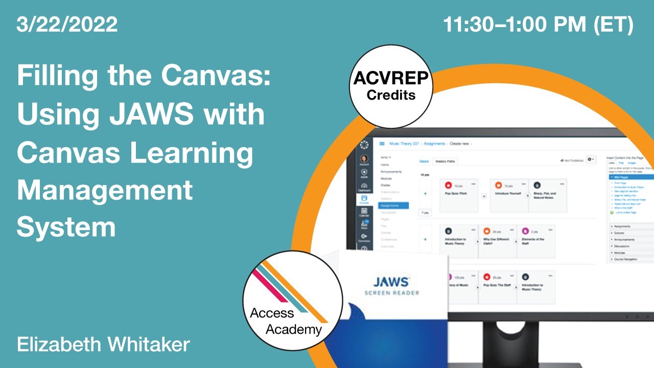 Filling the Canvas: Using JAWS with Canvas Learning Management System