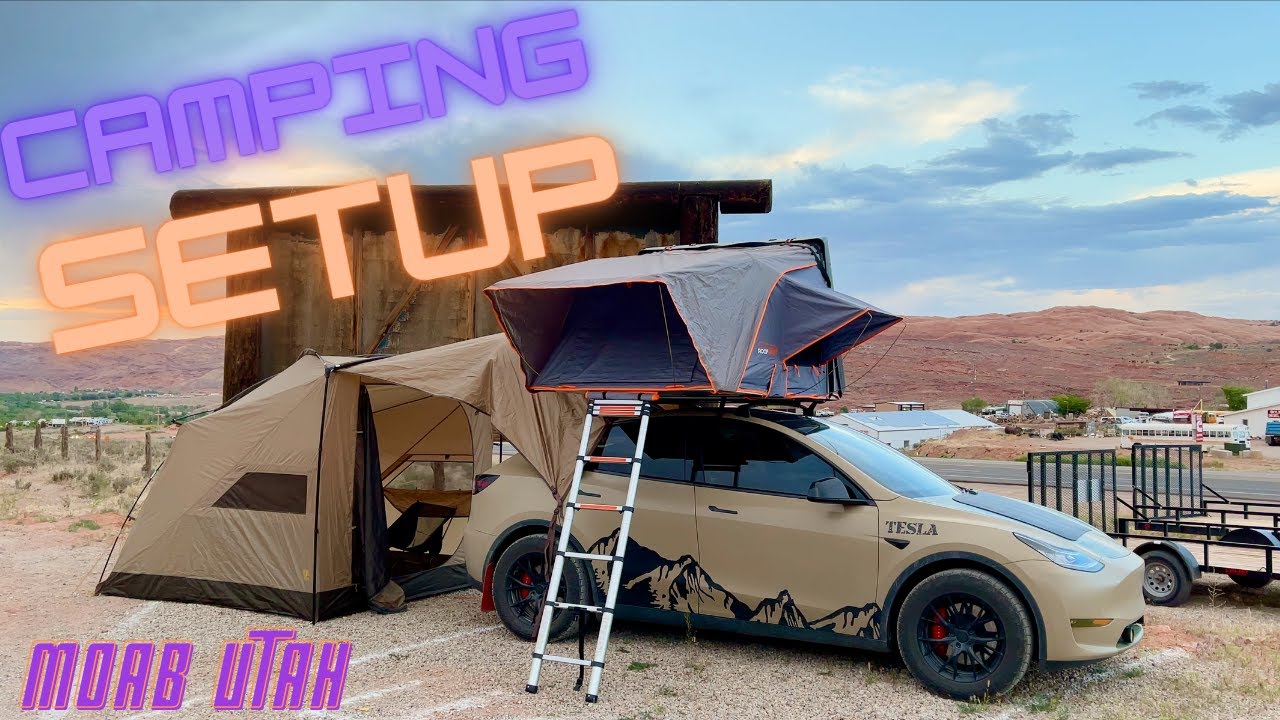 Tesla Model Y Camping Setup - Moab Utah