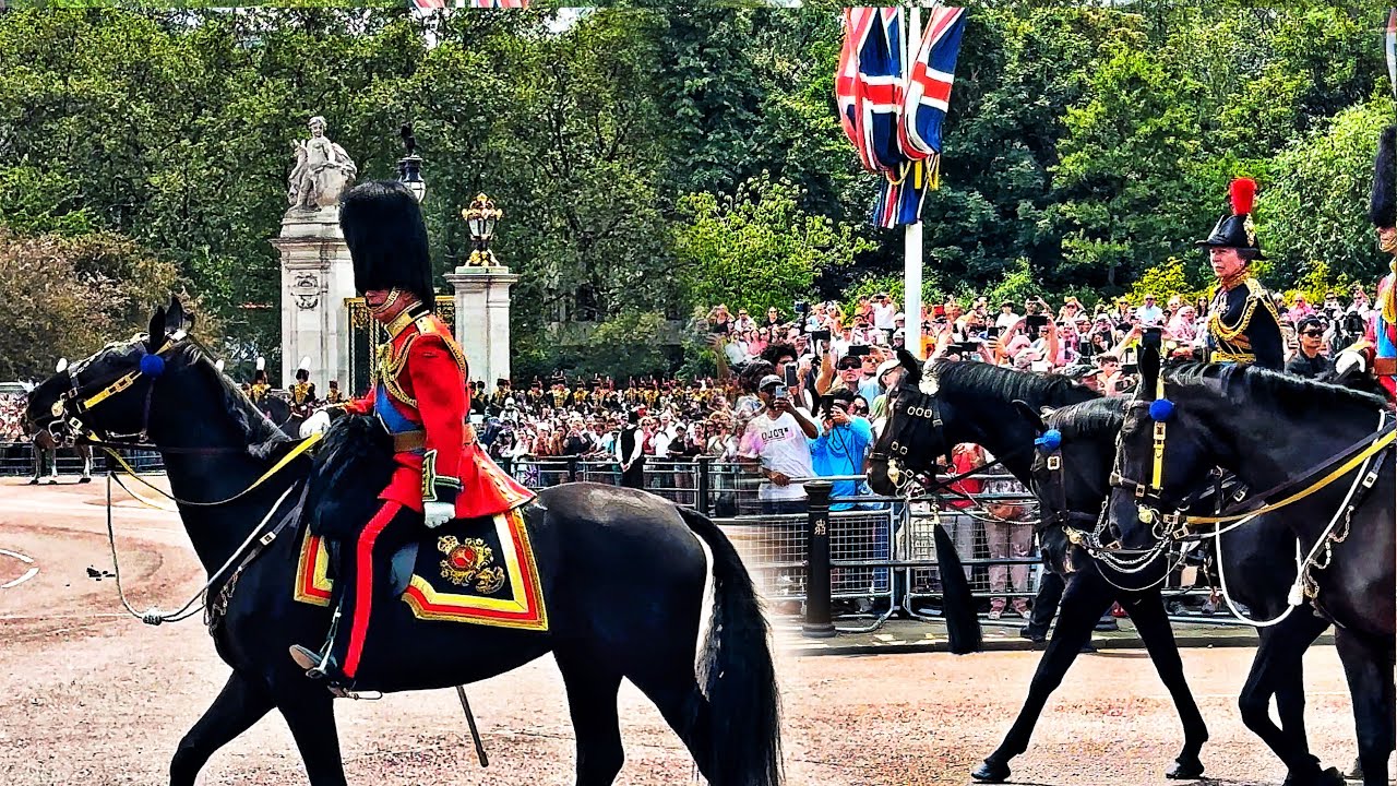 King's Birthday: King Charles Rides on HorseBack to Palace with Prince William and Princess Anne